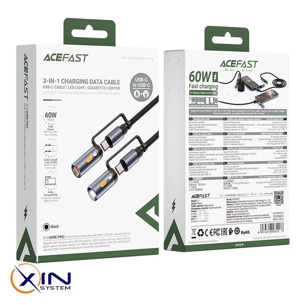 قیمت کابل فست شارژ Type-C به Type-C ایس فست J4 Acewire Pro